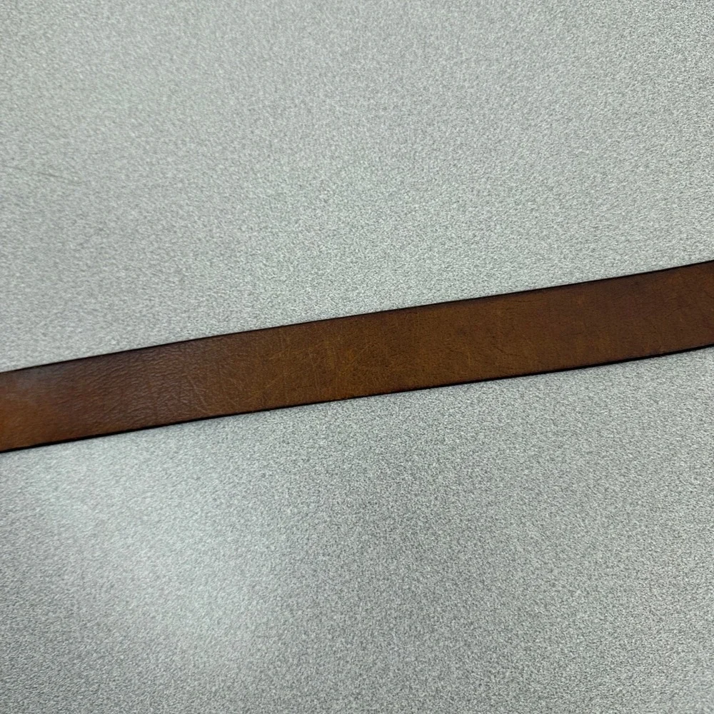 LeJon Tulliani Brown Leather Belt Mens Size 32 68401 Silver Buckle Classic USA